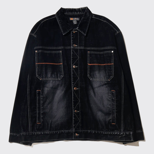 vintage faded flocky baggy trucker jacket