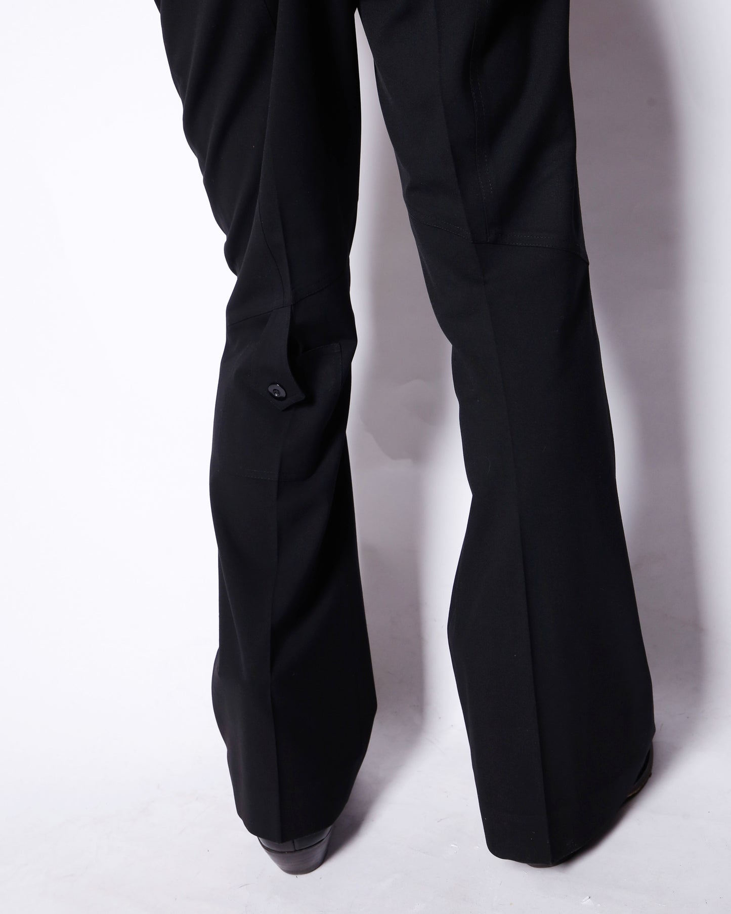 vintage button tab flare slacks