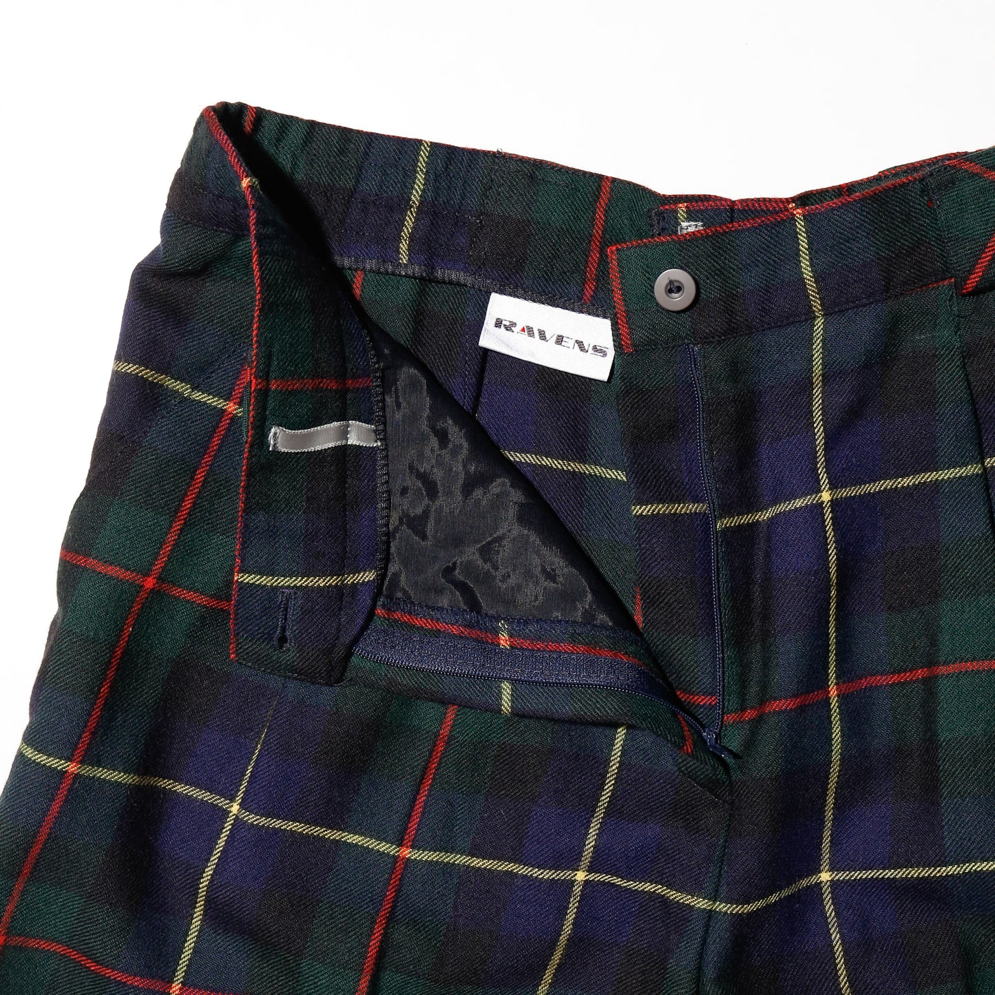 vintage tartan check wide shorts