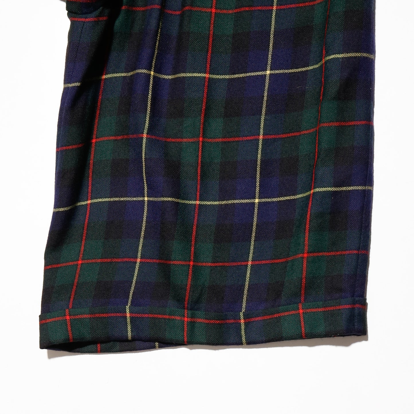 vintage tartan check wide shorts
