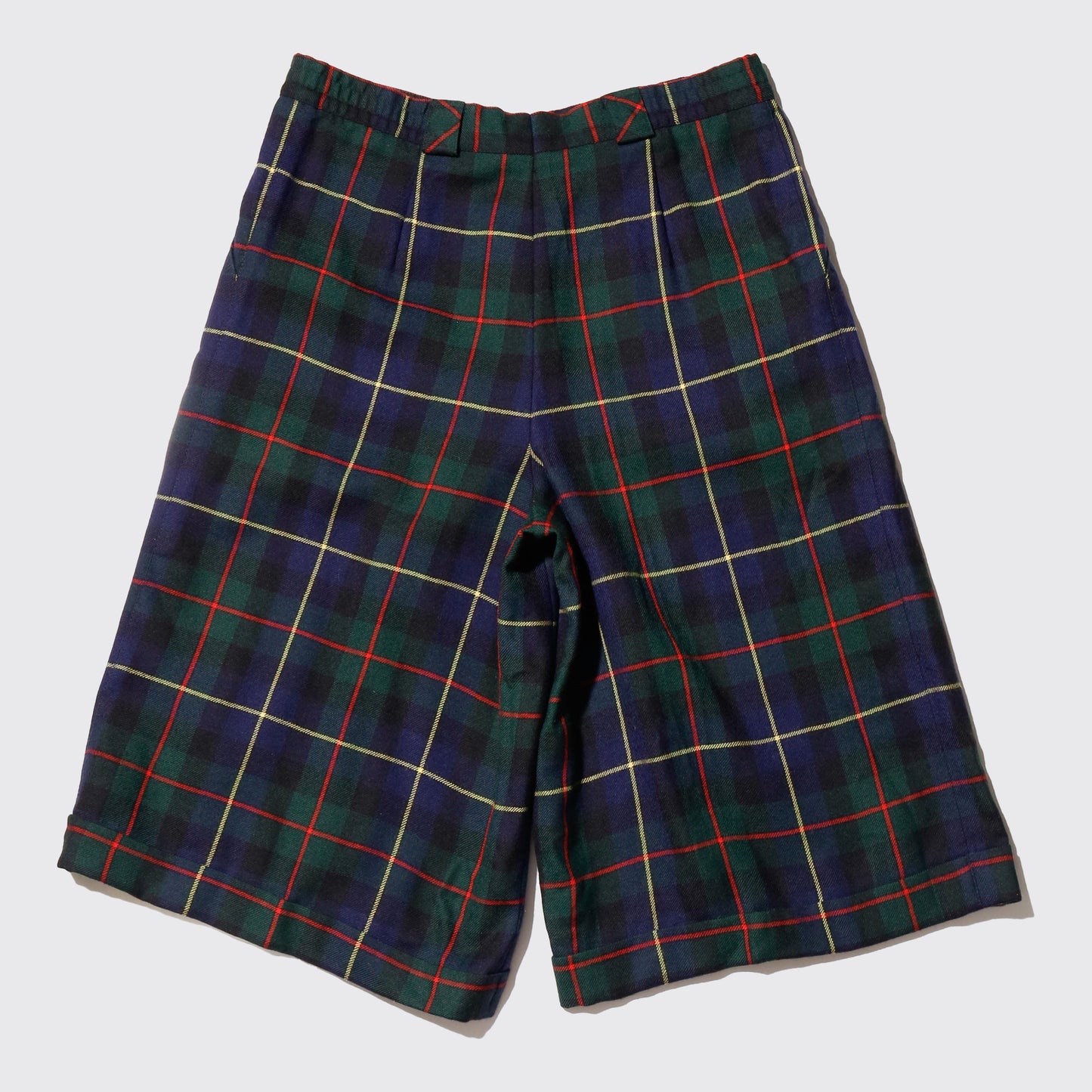 vintage tartan check wide shorts