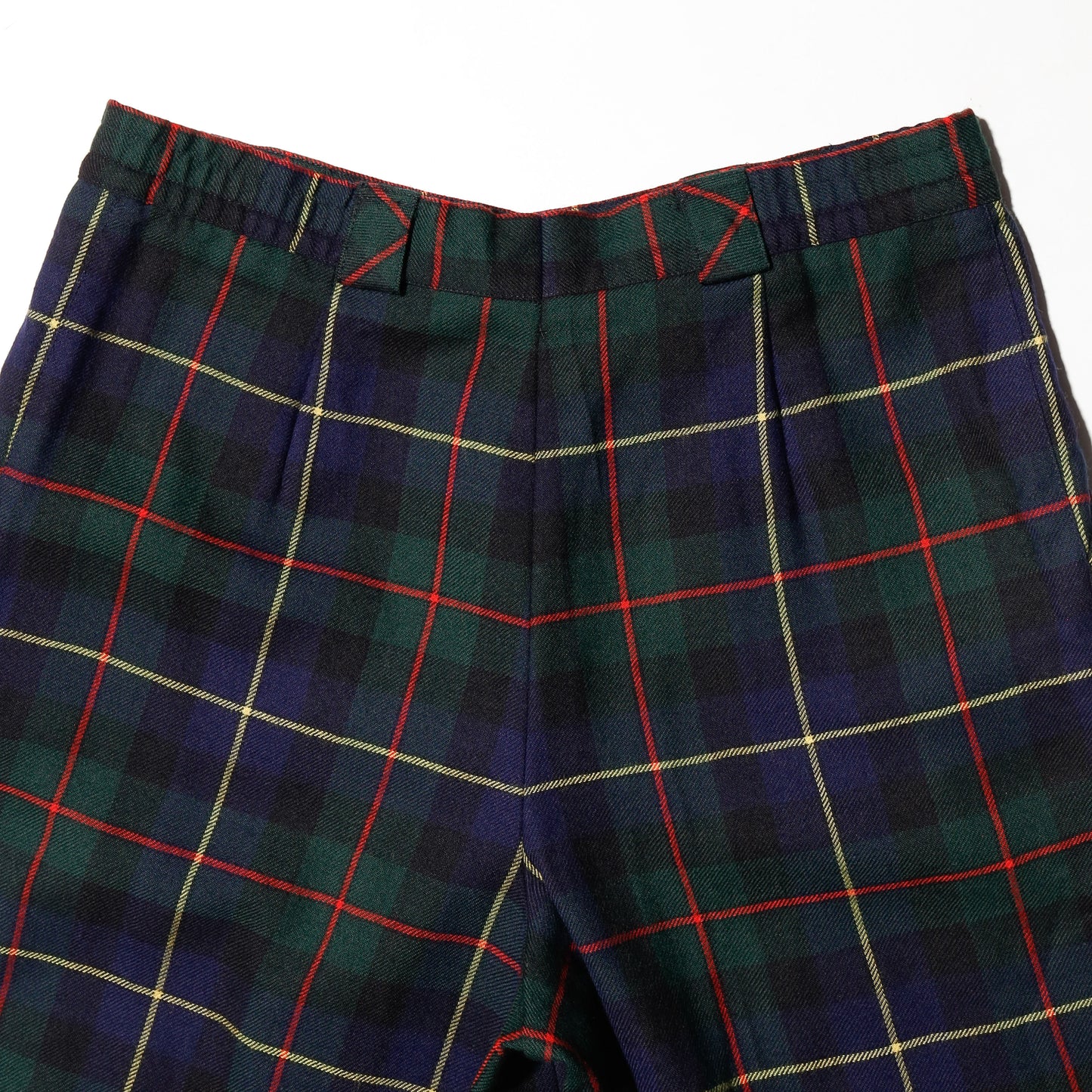 vintage tartan check wide shorts