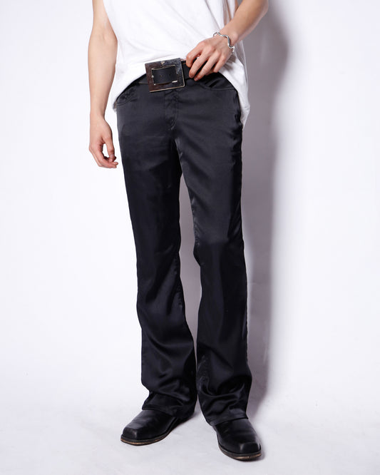 vintage 00's shinny flare trousers