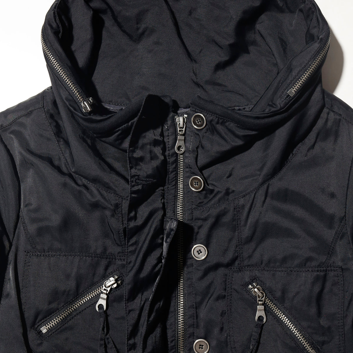 vintage belted nylon travelers jacket, with detachable liner