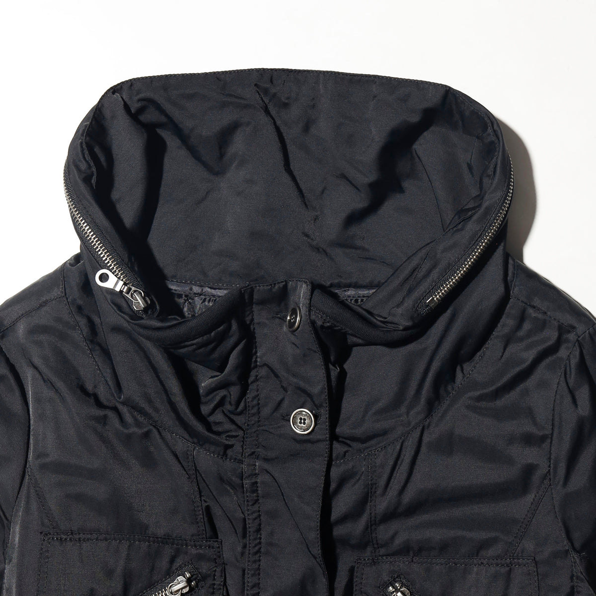 vintage belted nylon travelers jacket, with detachable liner