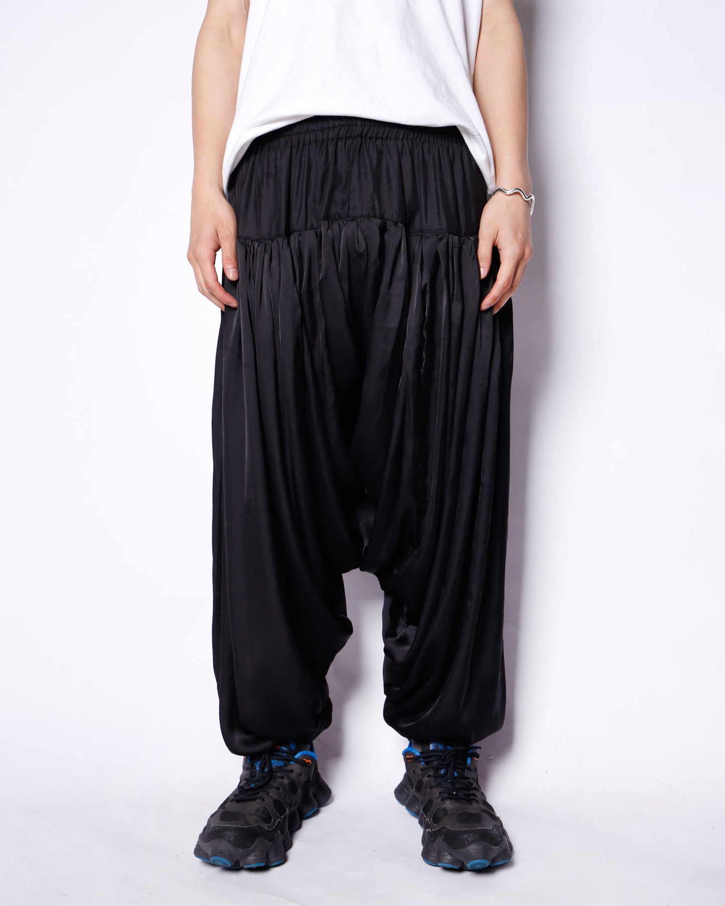 vintage drape pleats sarouel trousers