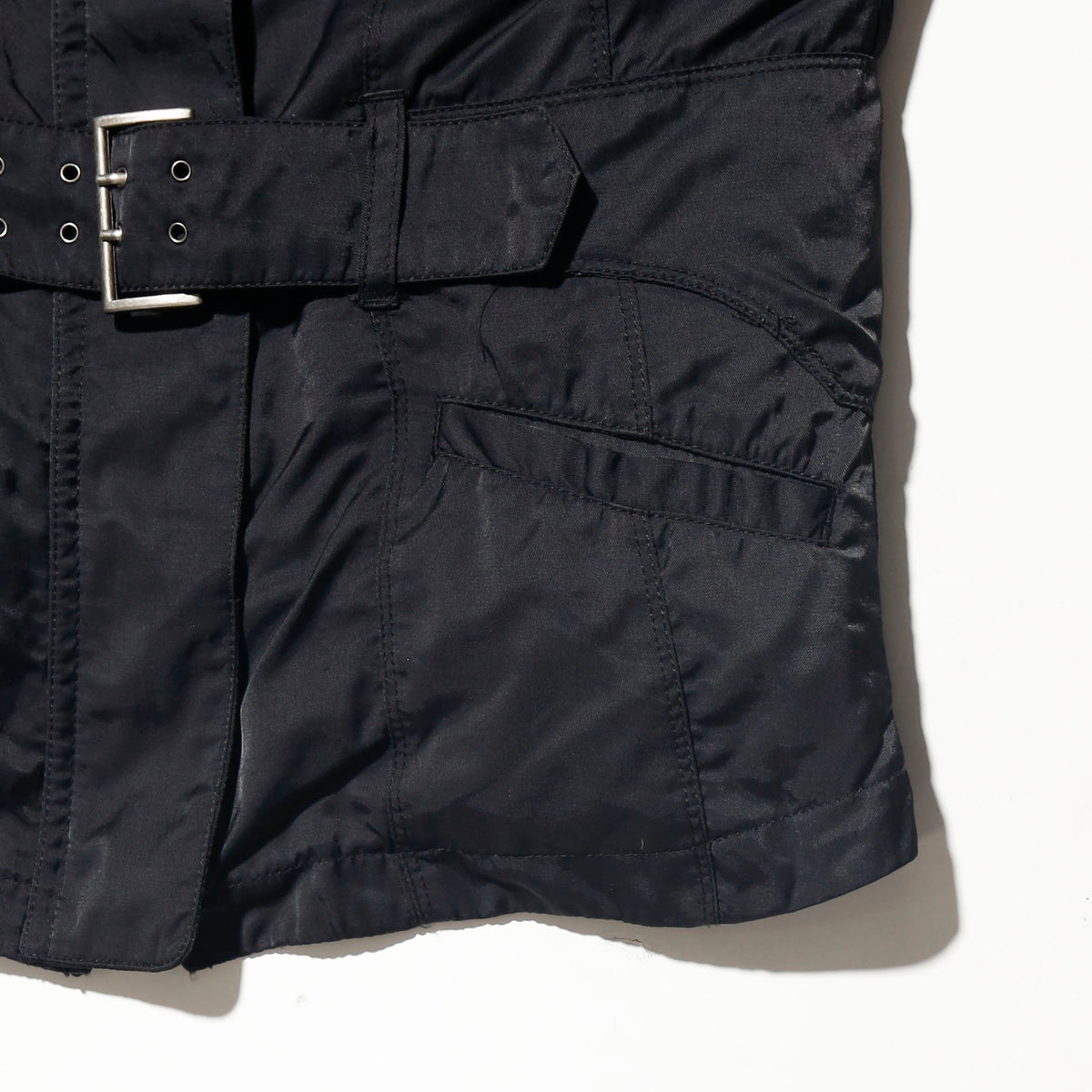 vintage belted nylon travelers jacket, with detachable liner