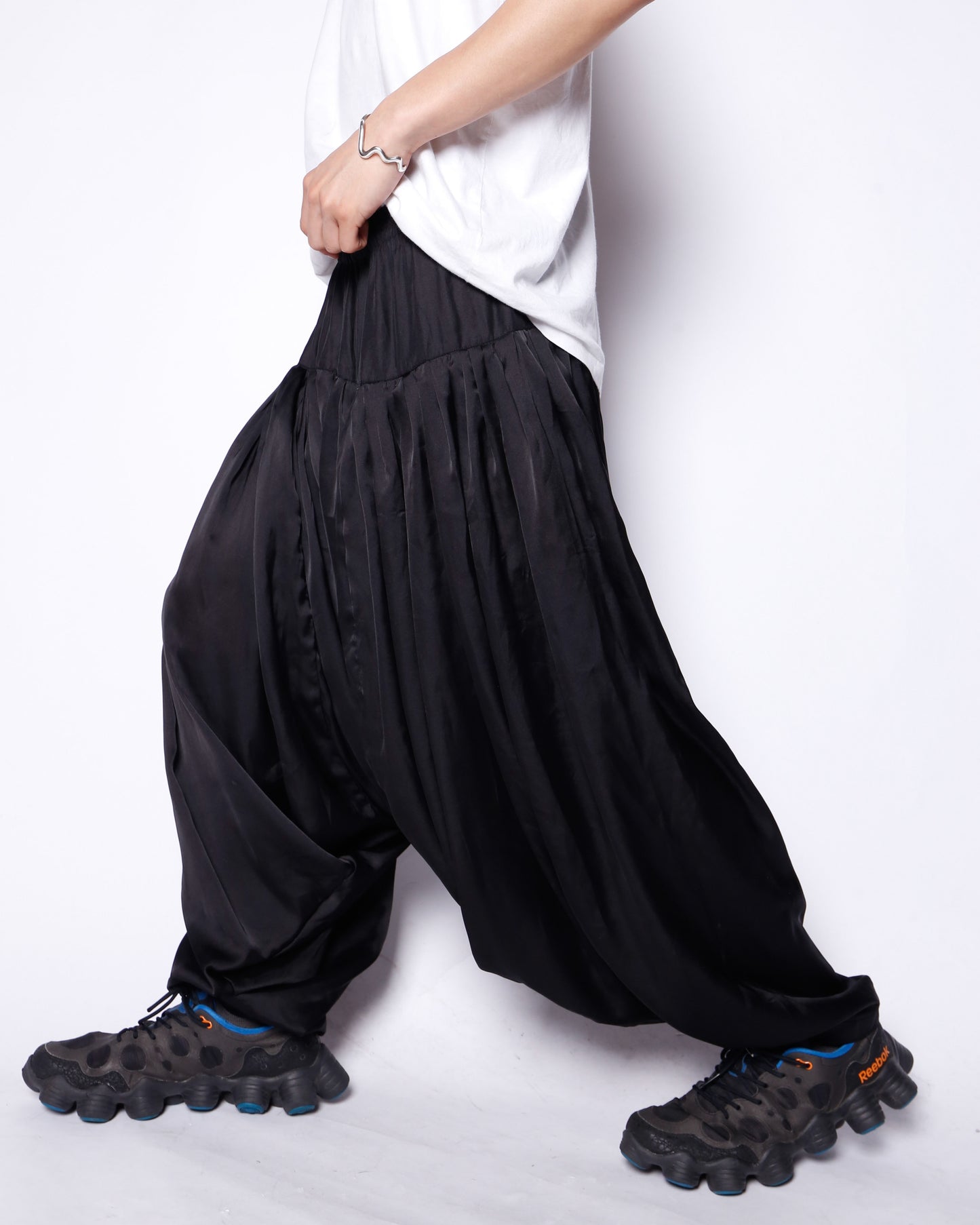vintage drape pleats sarouel trousers