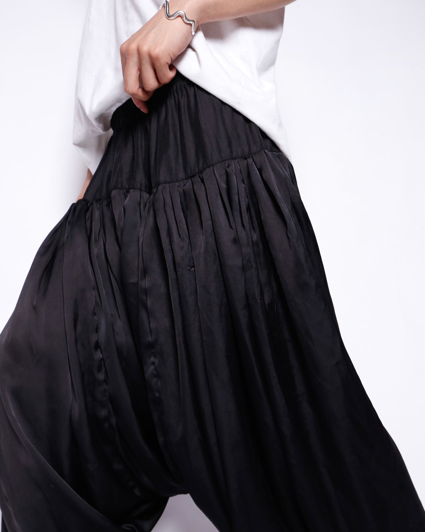 vintage drape pleats sarouel trousers
