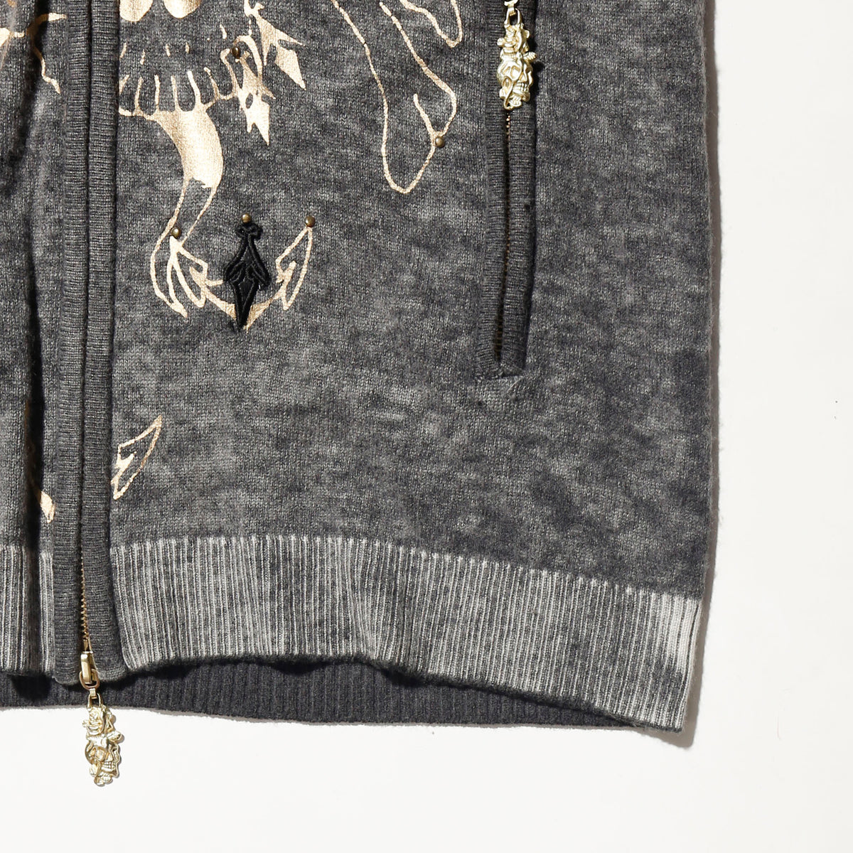 vintage ed hardy winged skull knit hoodie