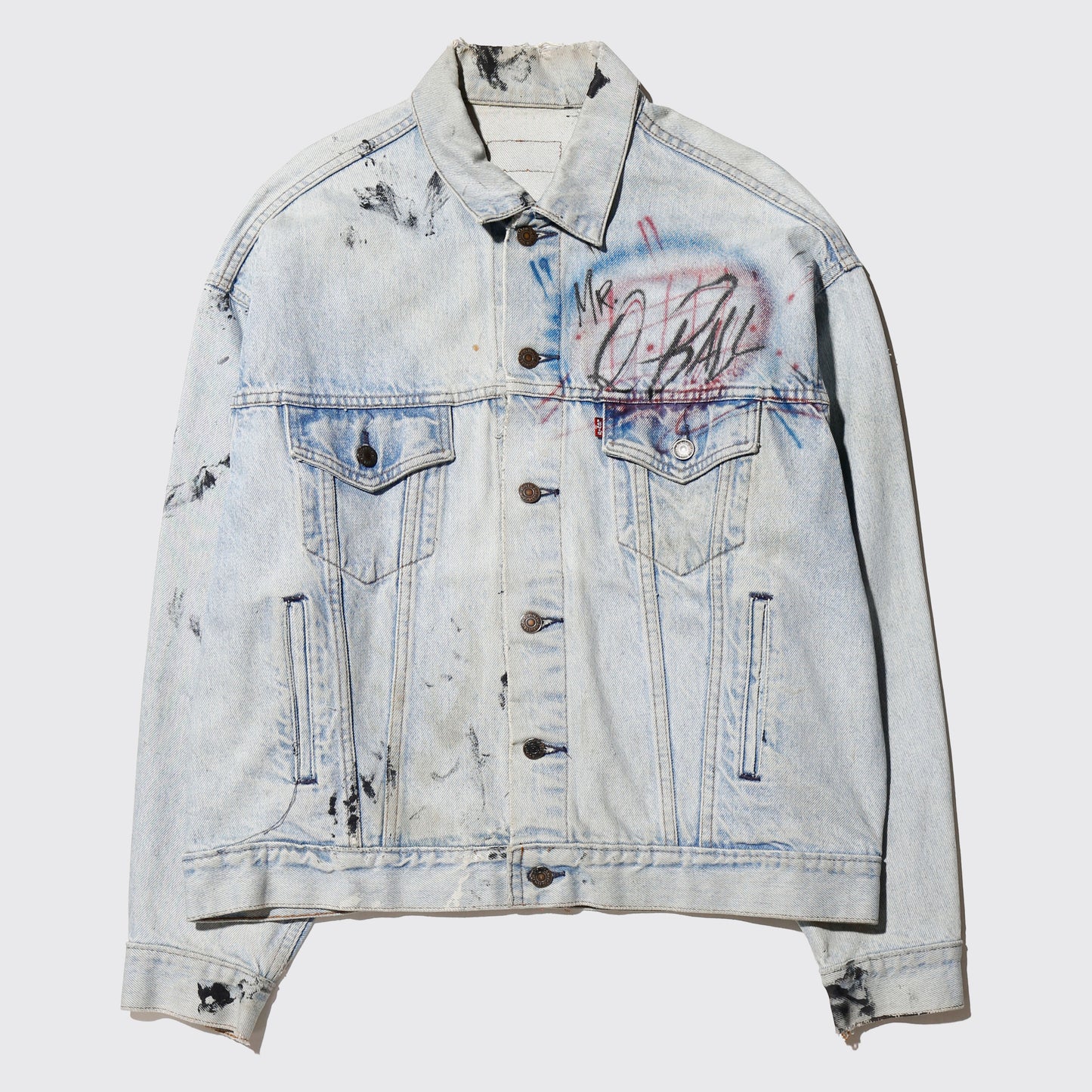 vintage "the cat in the hat" by dr. seuss painted trucker jacket