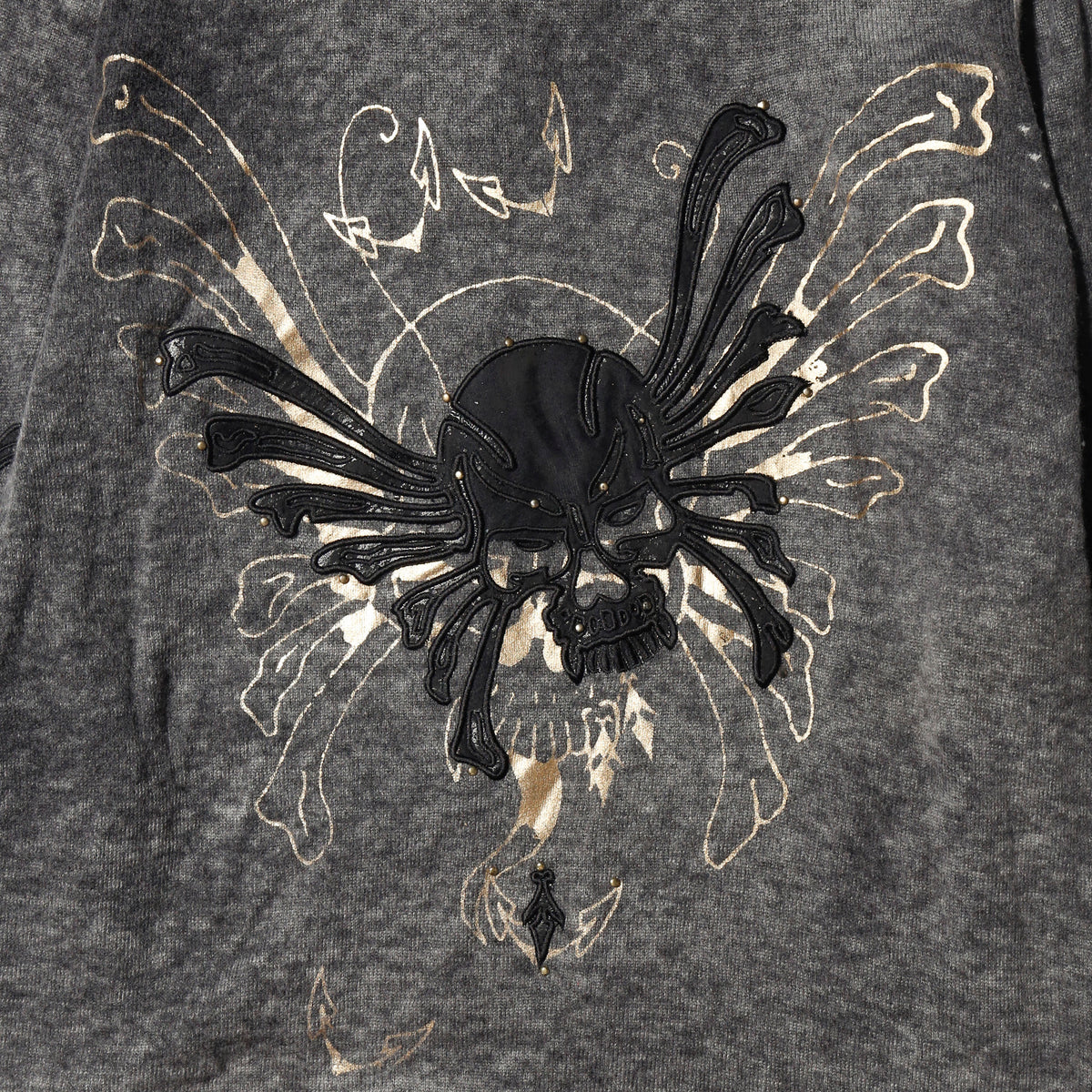 vintage ed hardy winged skull knit hoodie