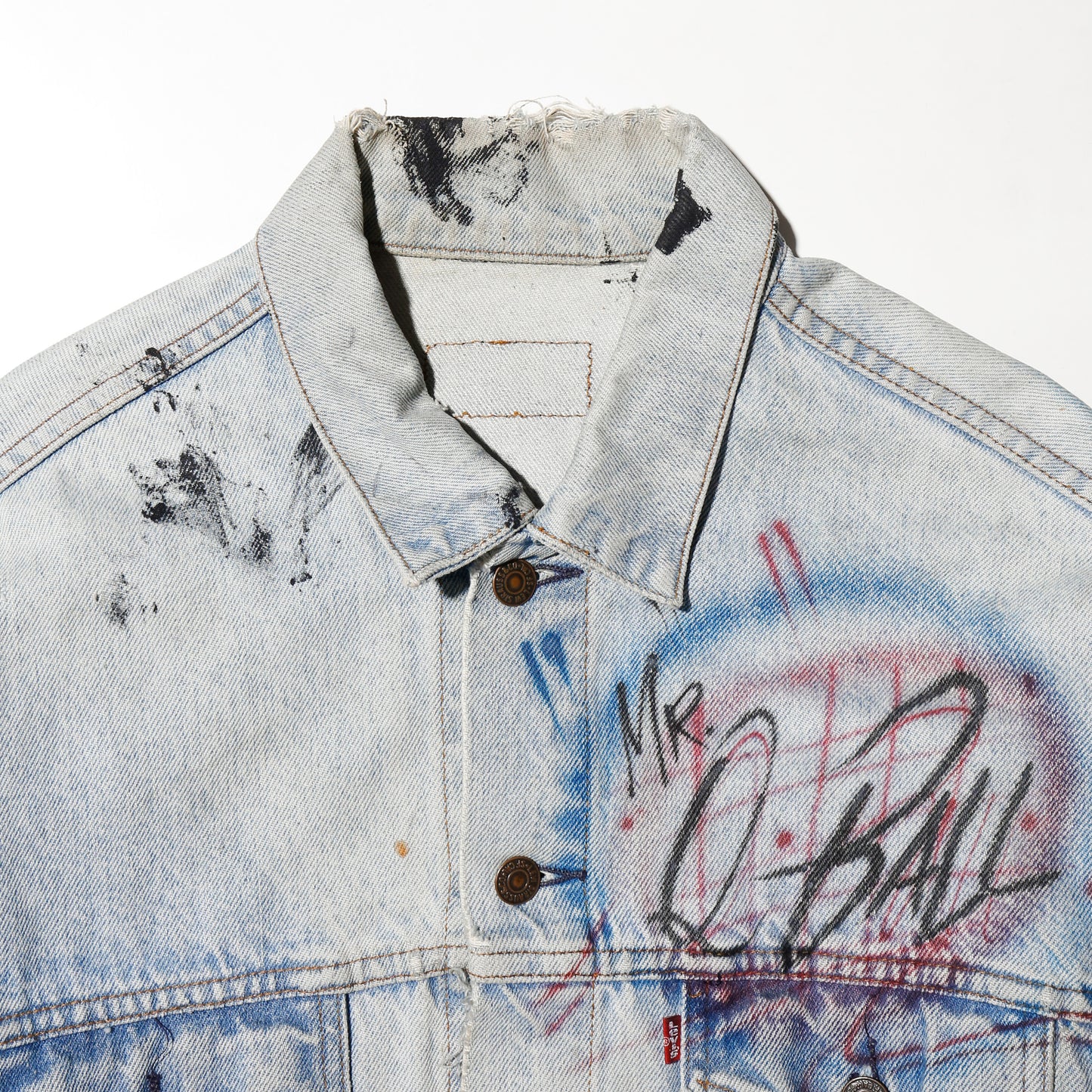 vintage "the cat in the hat" by dr. seuss painted trucker jacket