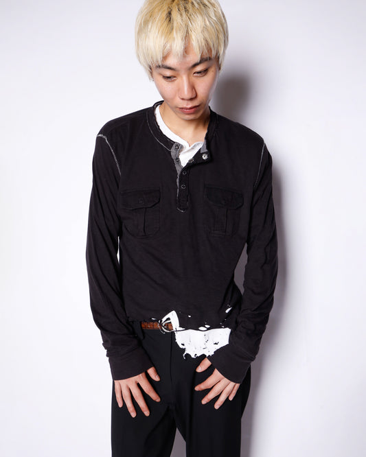 *one-off broken henry neck cut sew