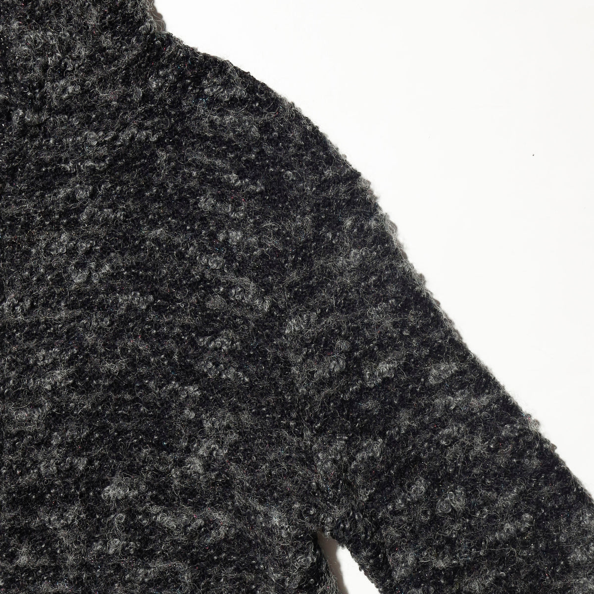 vintage cropped boucle knit hoodie