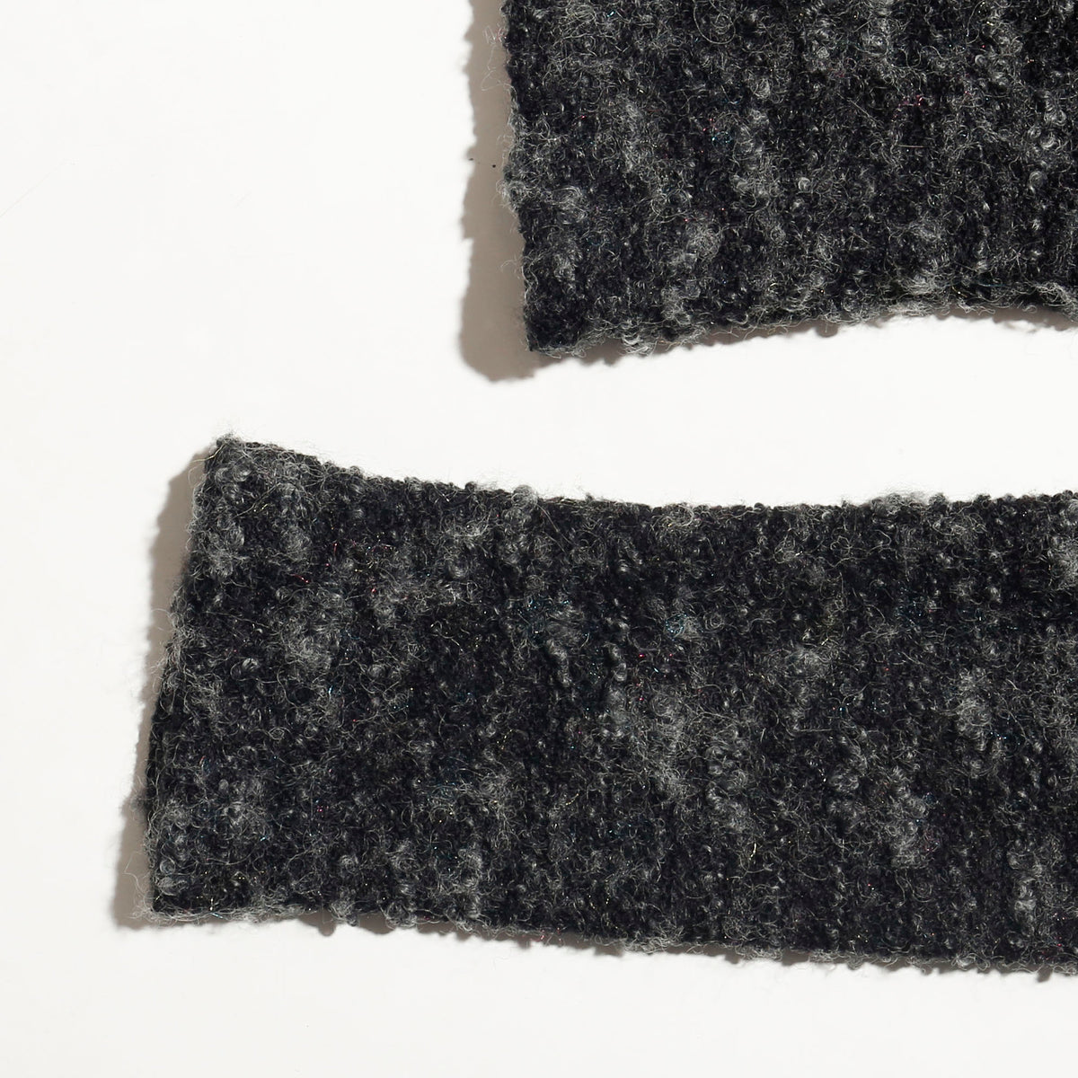 vintage cropped boucle knit hoodie