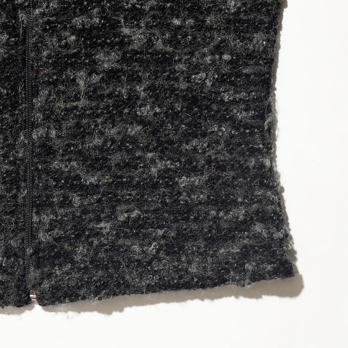 vintage cropped boucle knit hoodie