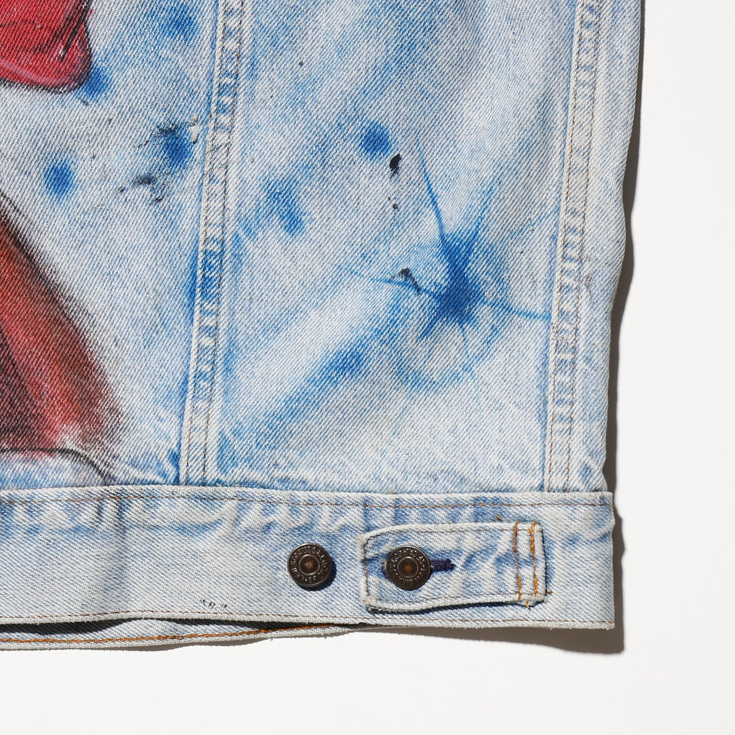 vintage "the cat in the hat" by dr. seuss painted trucker jacket