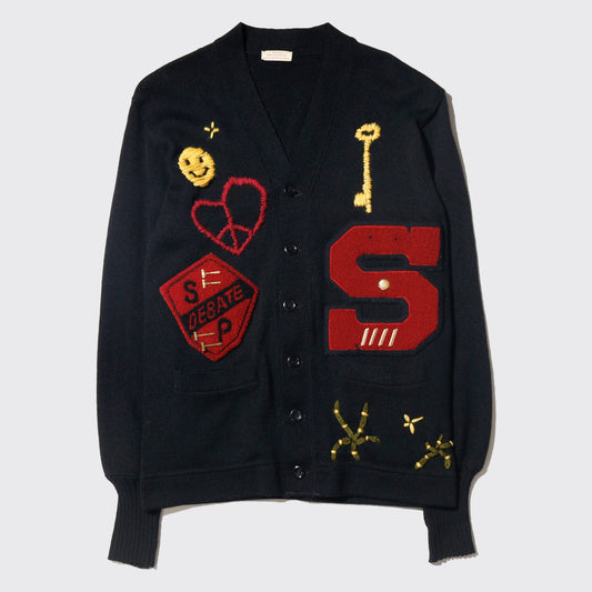 *one-off 50-60's craft lettered cardigan