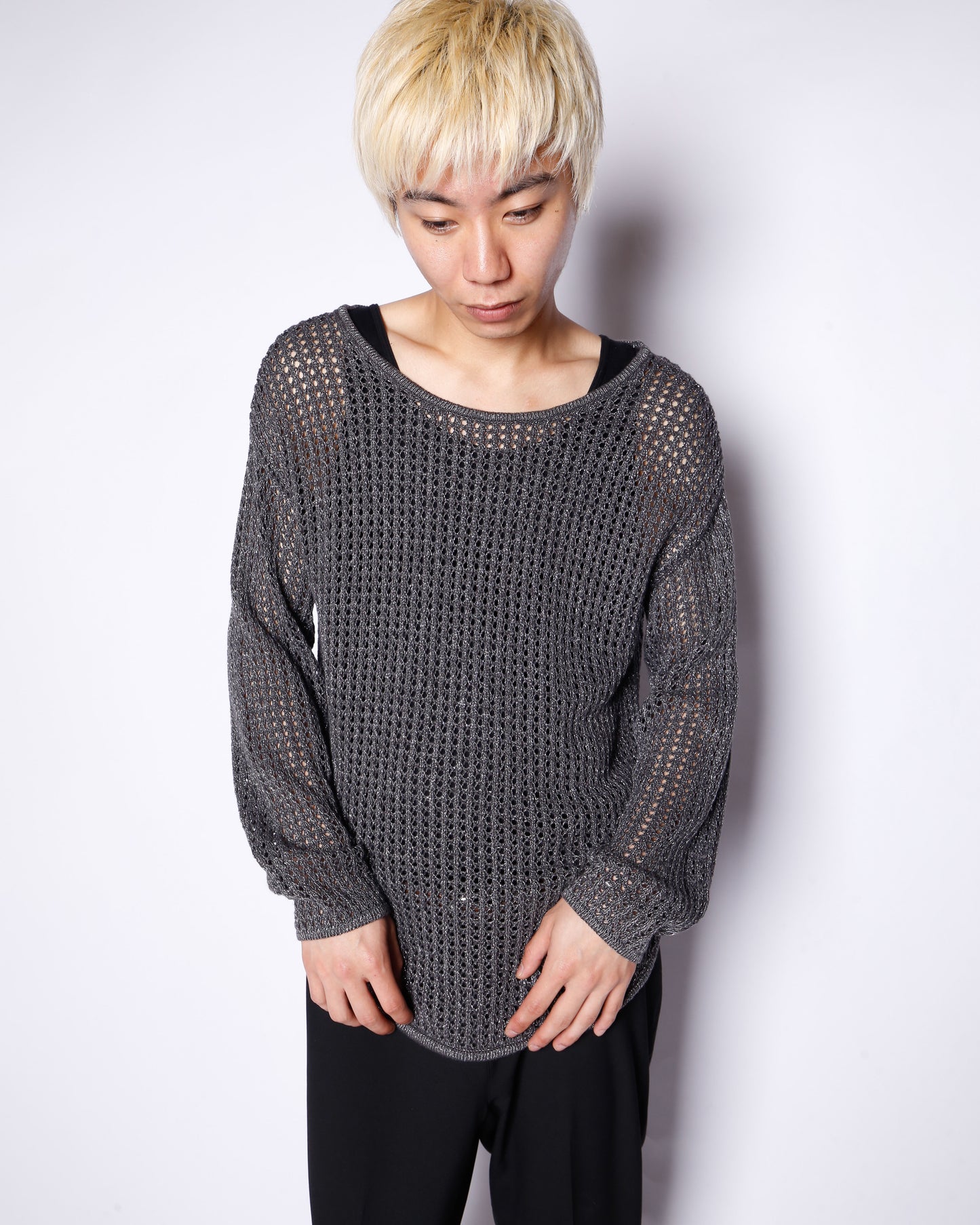 vintage lame fish net sweater