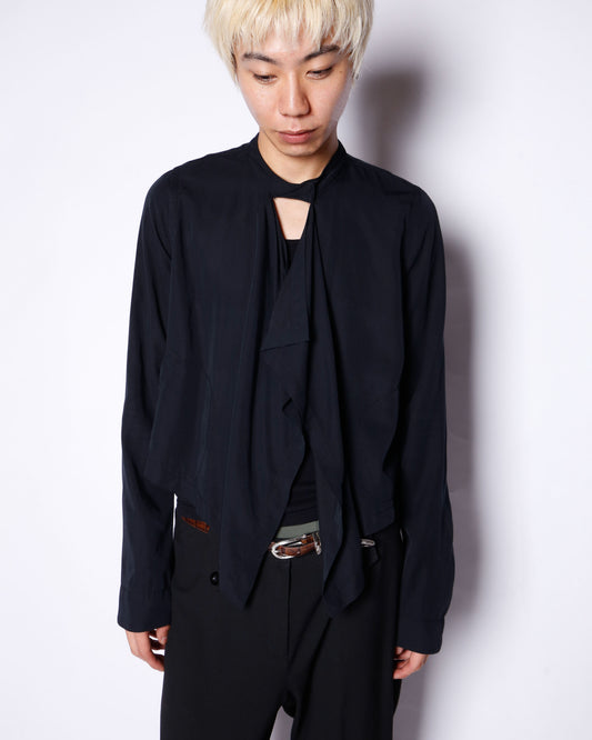 vintage calvin klein cropped drape shirt