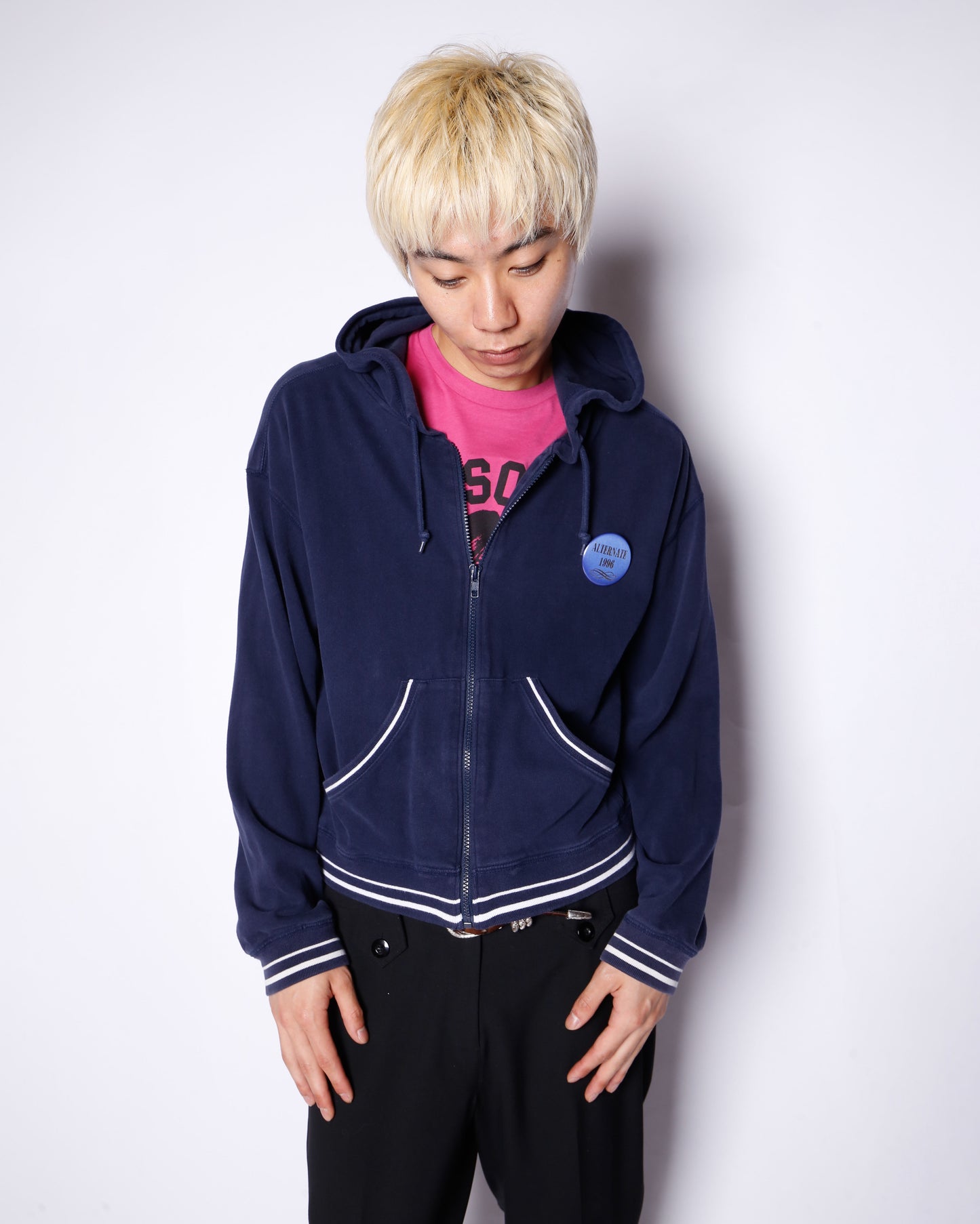 vintage "alternate1996" cropped truck hoodie