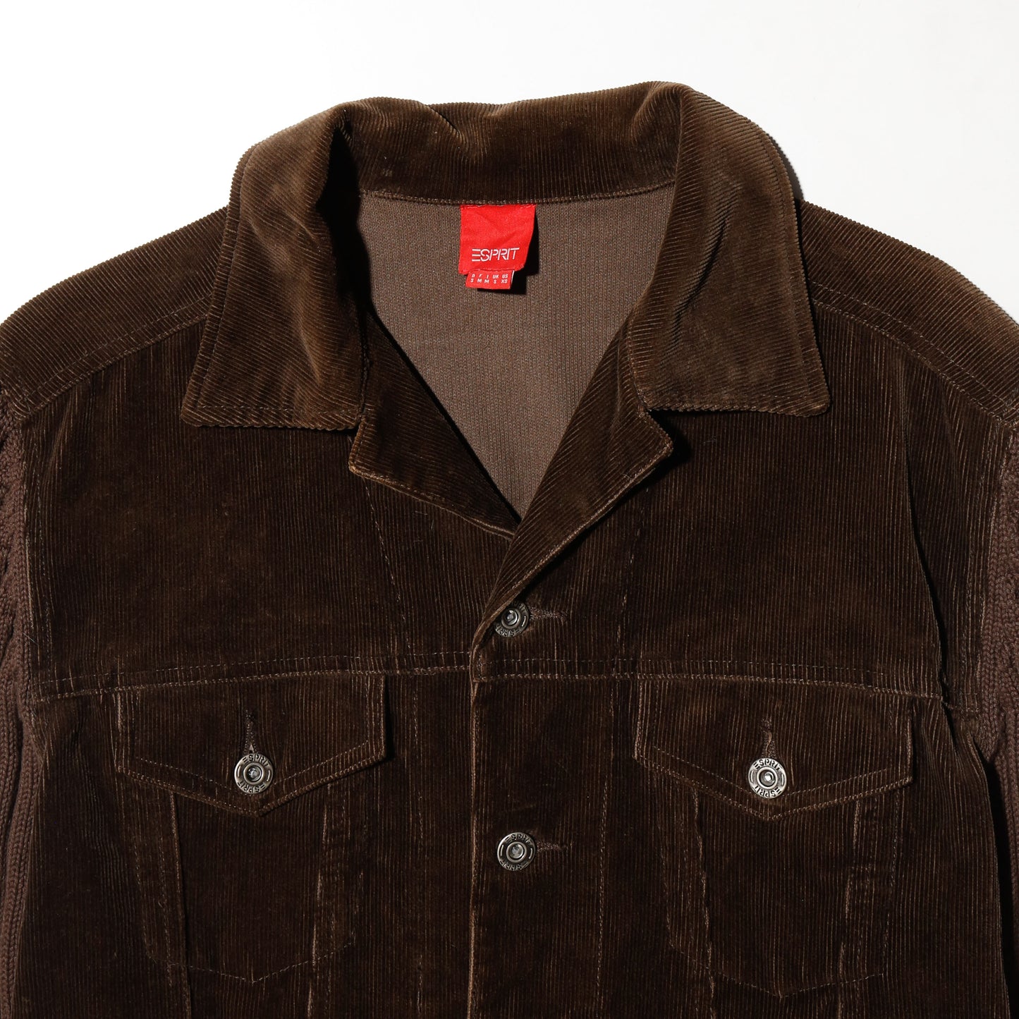 vintage esprit corduroy combi knit trucker jacket