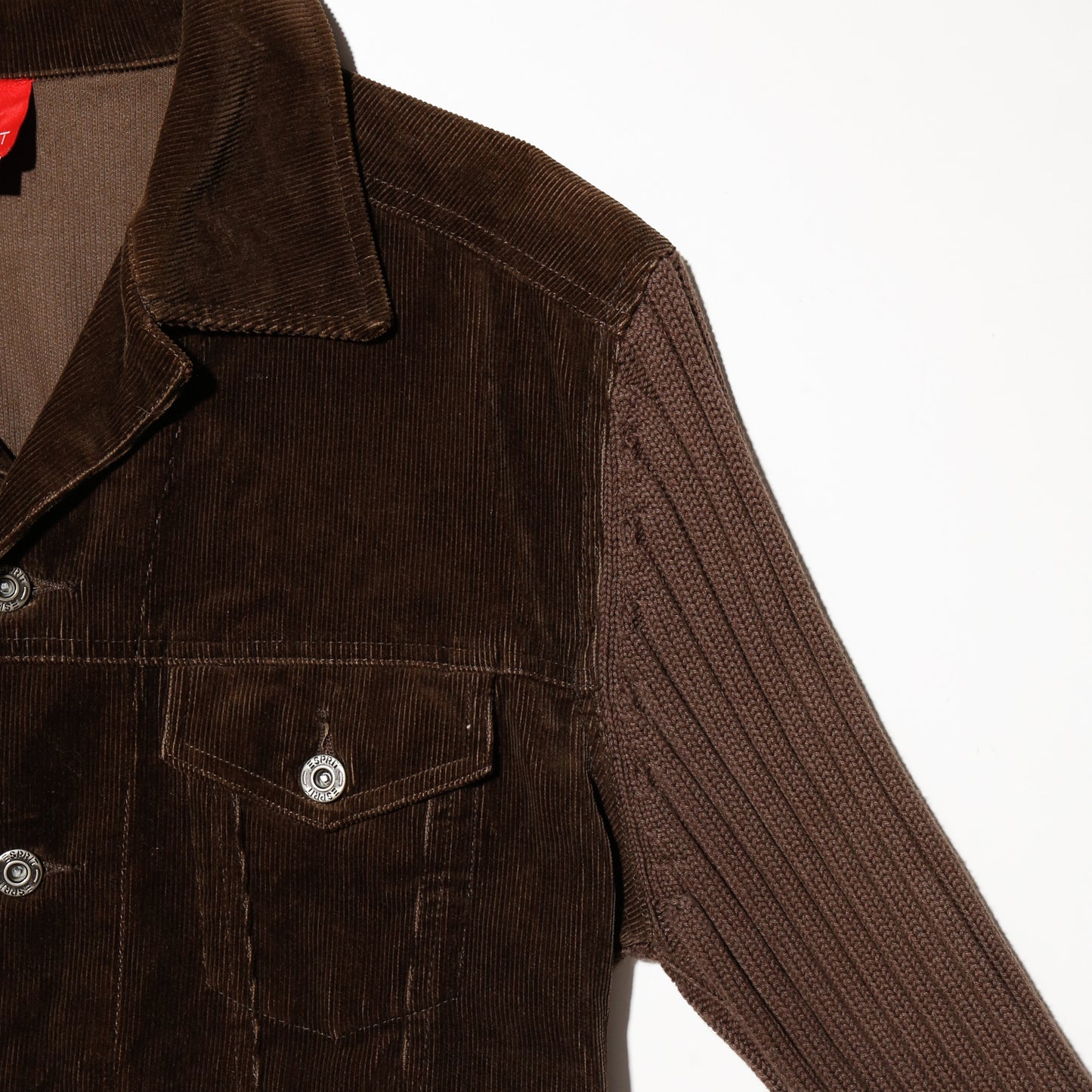 vintage esprit corduroy combi knit trucker jacket