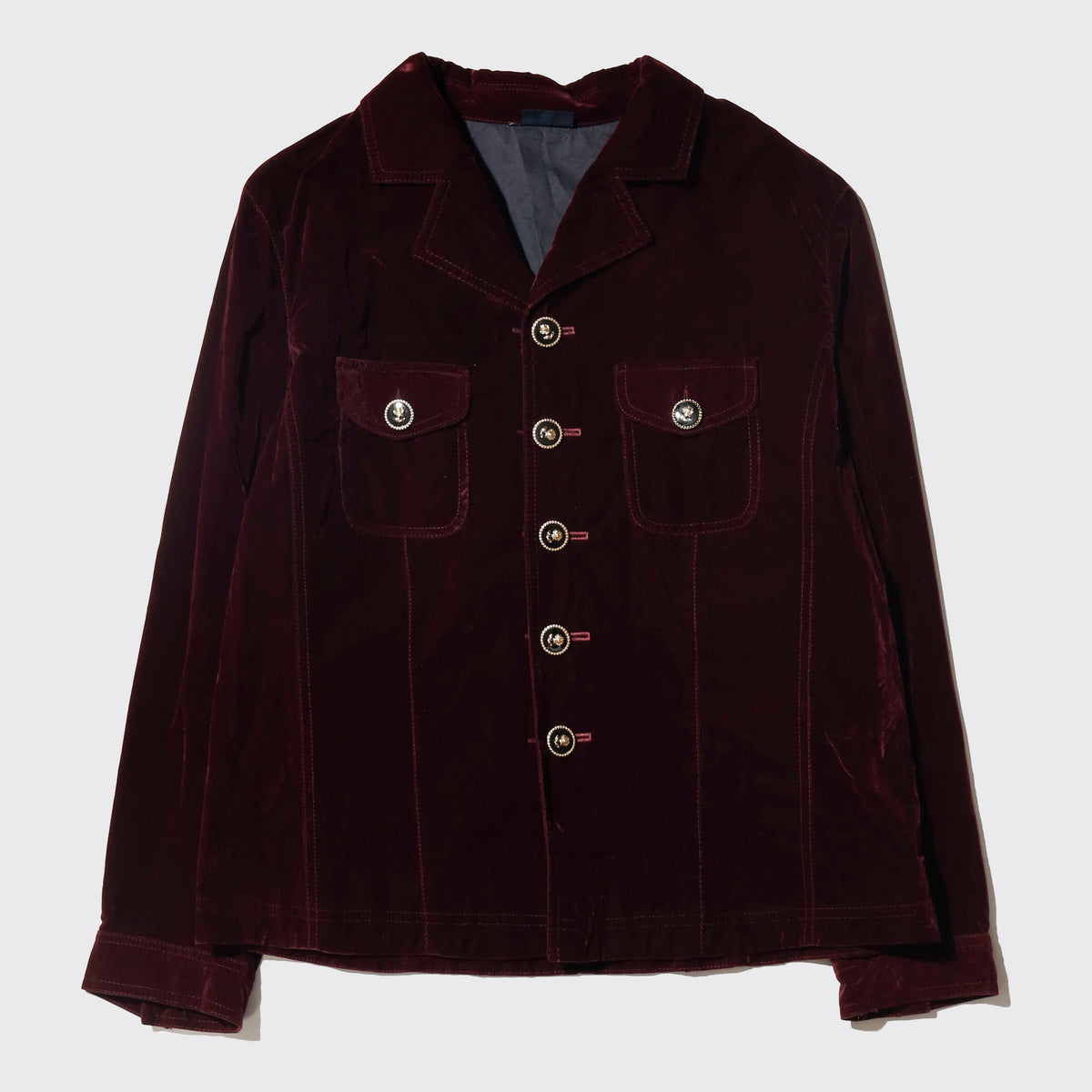 vintage flower button velvet trucker jacket
