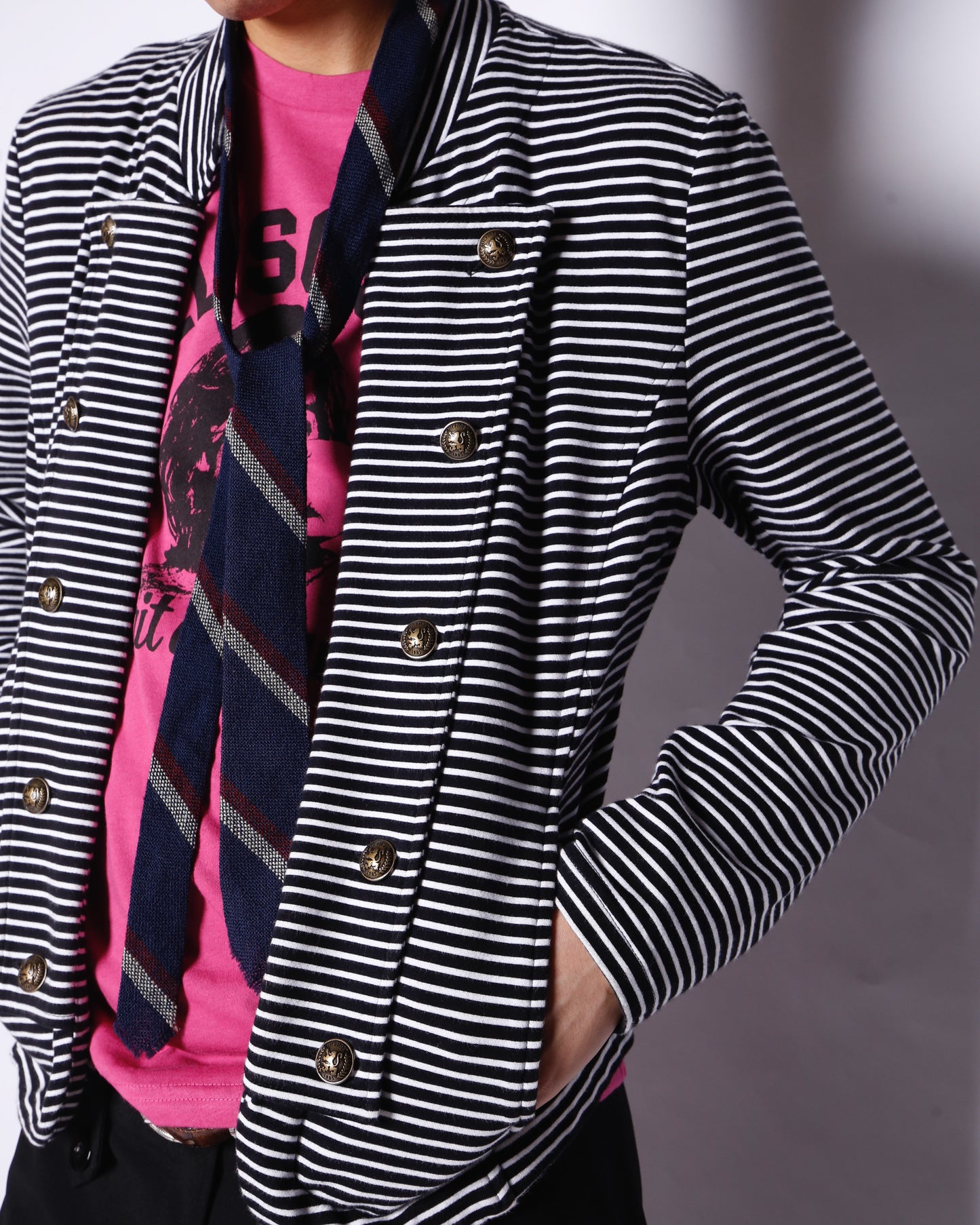 vintage border cotton napoleon jacket