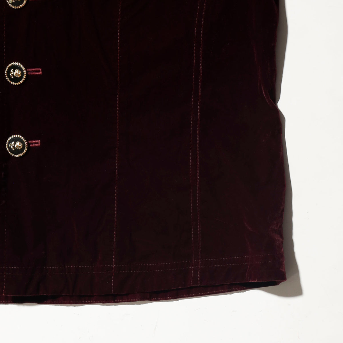 vintage flower button velvet trucker jacket