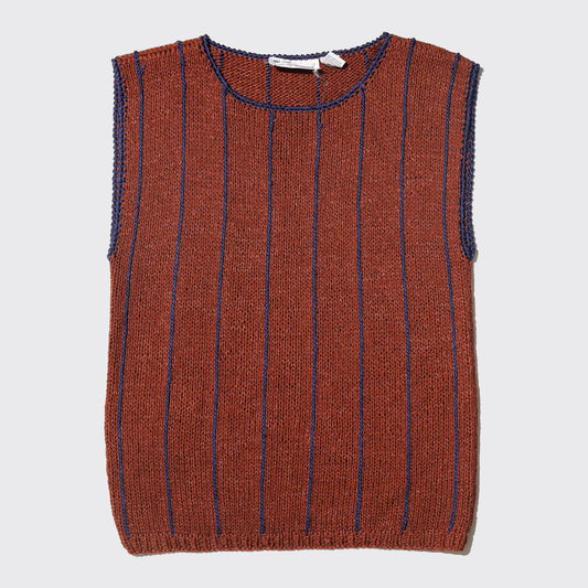 vintage stripe hand knit vest
