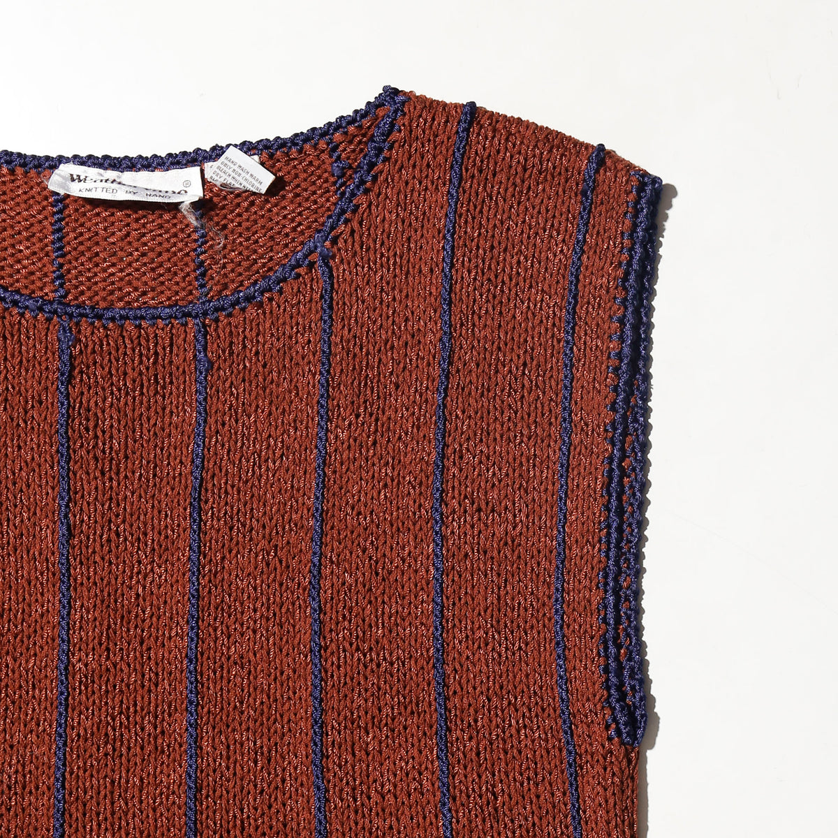 vintage stripe hand knit vest