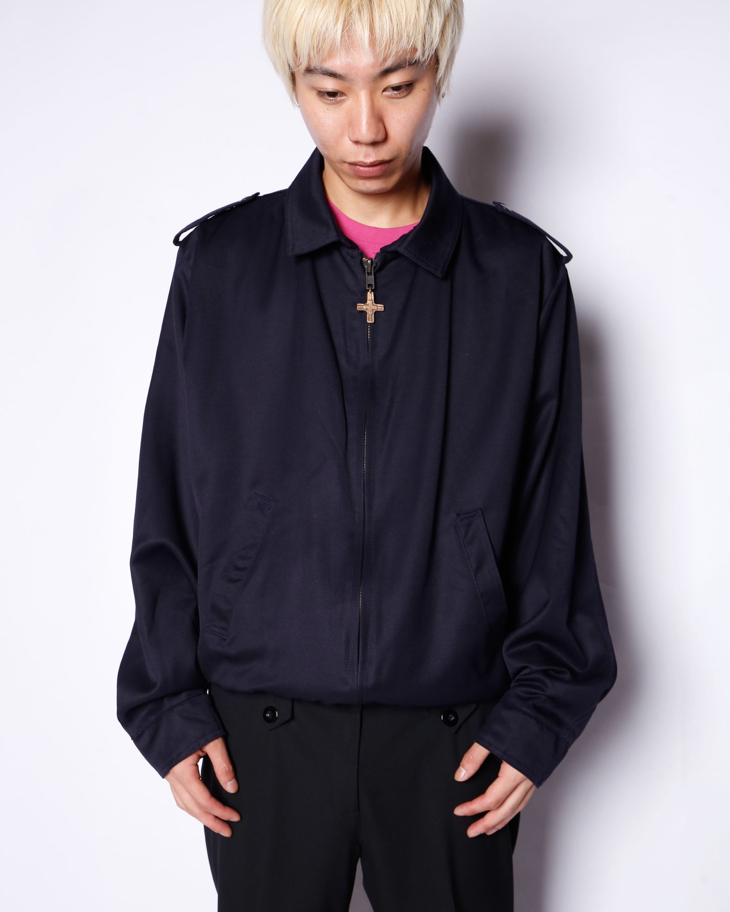 vintage italian navy cross top drizzler jacket