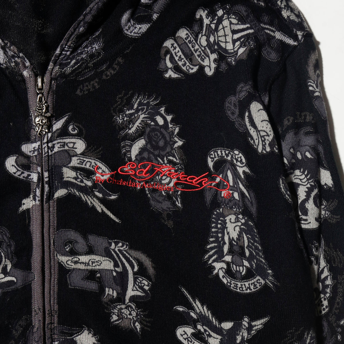 vintage ed hardy tatoo all over print hoodie