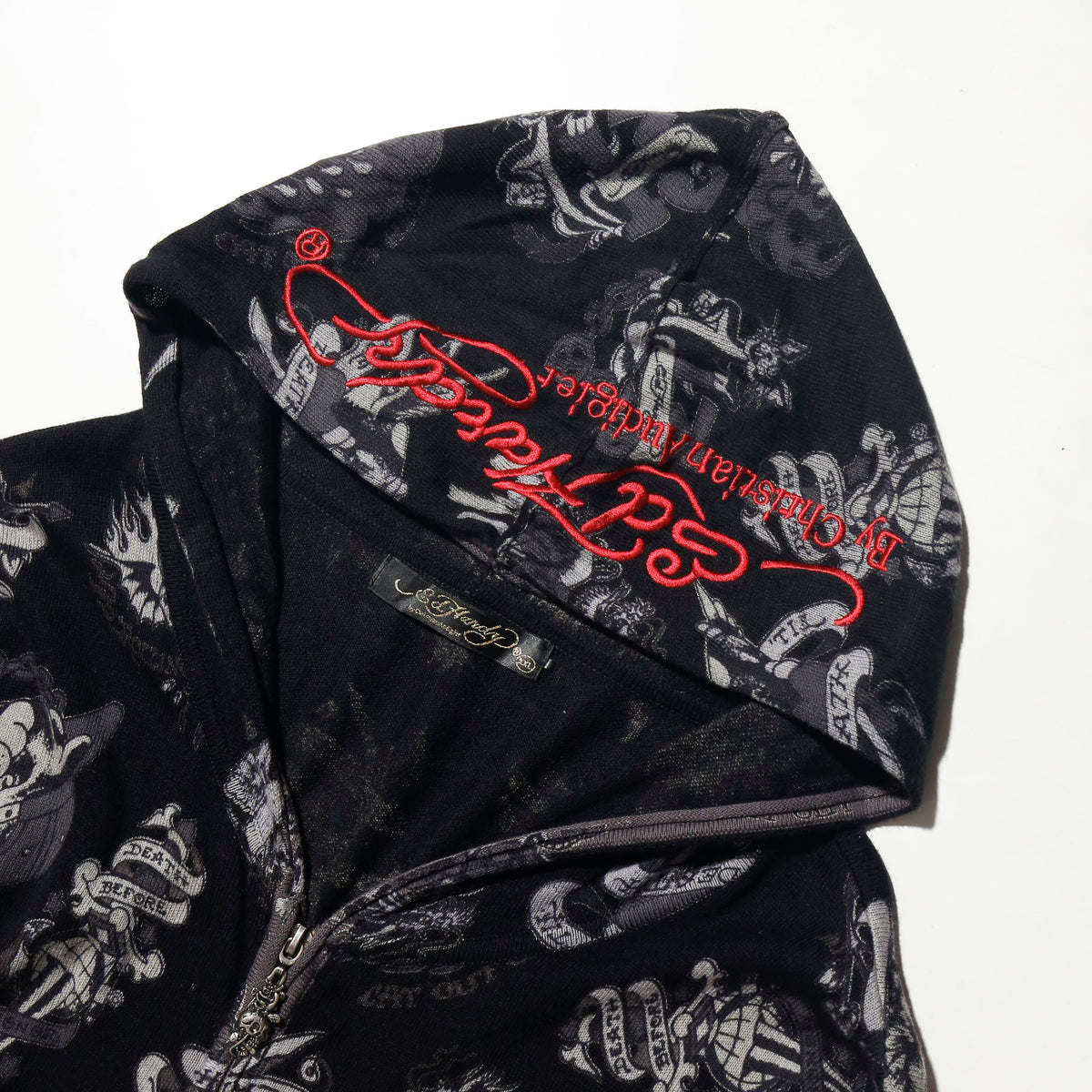 vintage ed hardy tatoo all over print hoodie