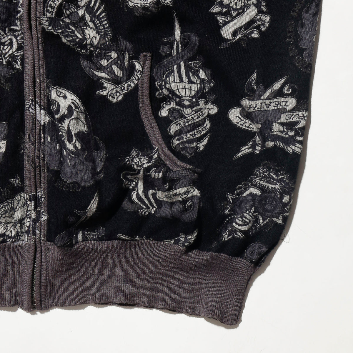 vintage ed hardy tatoo all over print hoodie