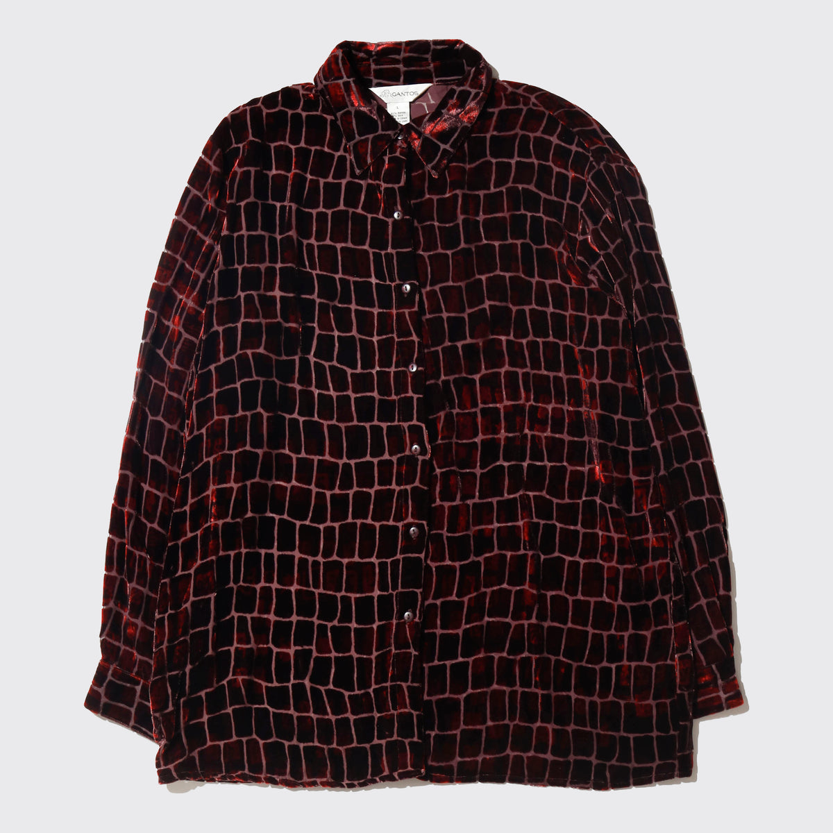 vintage bloody croc velvet sheer shirt