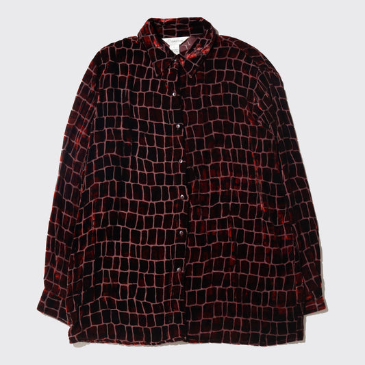 vintage bloody croc velvet sheer shirt