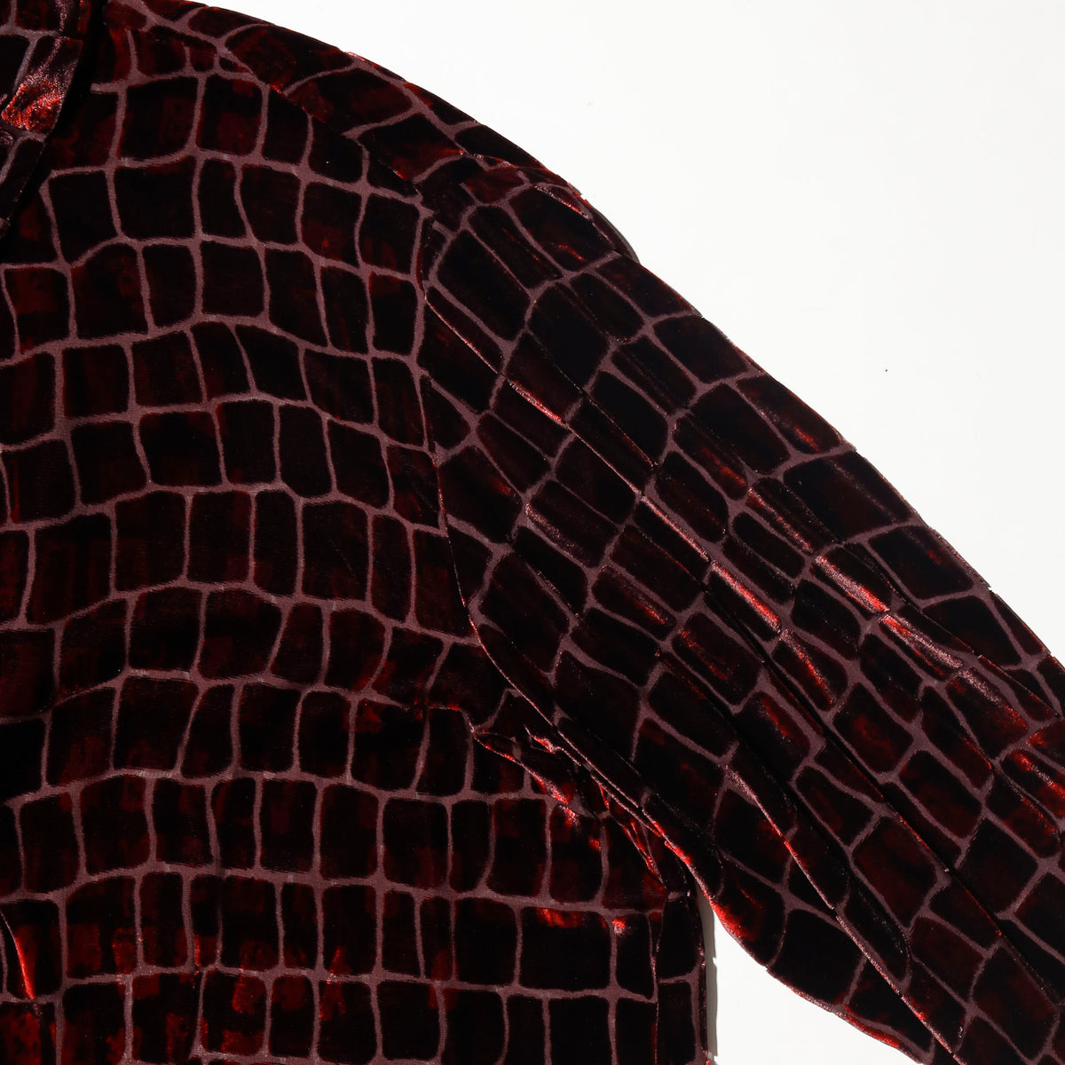 vintage bloody croc velvet sheer shirt