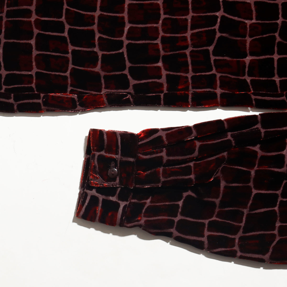 vintage bloody croc velvet sheer shirt