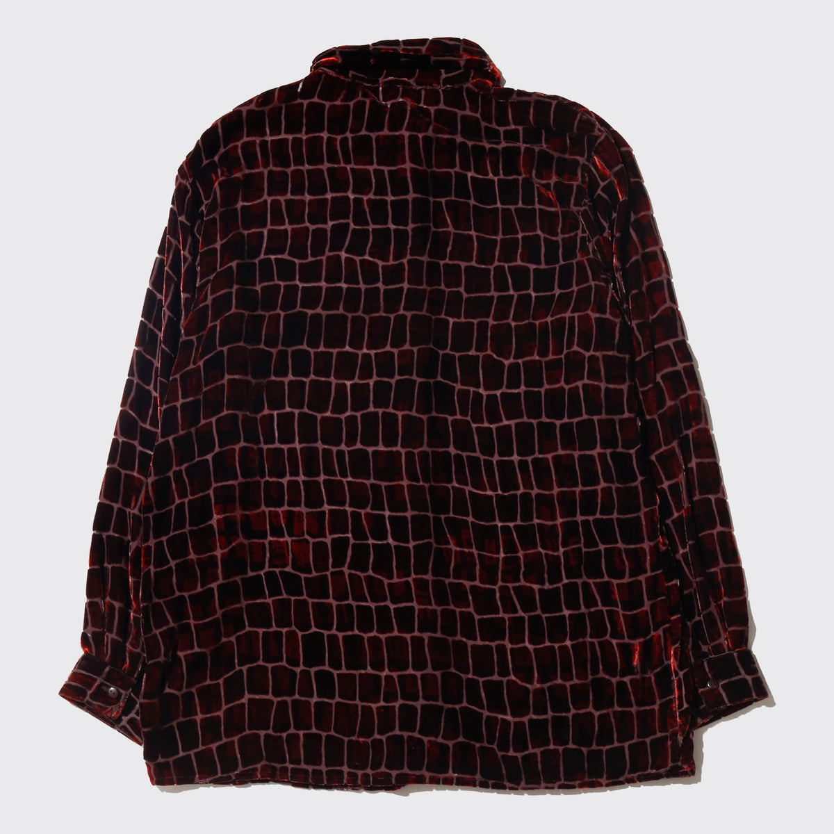 vintage bloody croc velvet sheer shirt