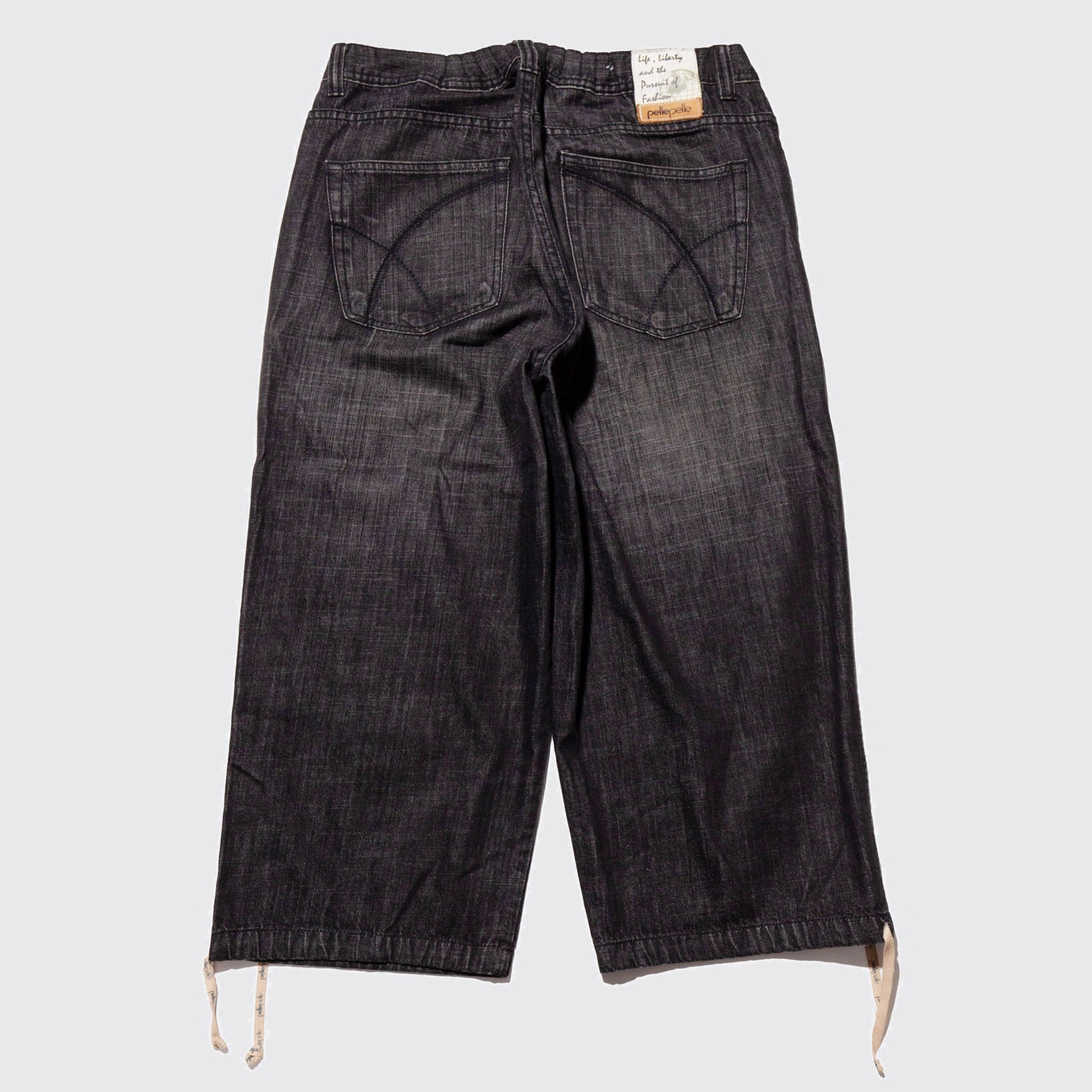 vintage pelle pelle fade cropped baggy shorts