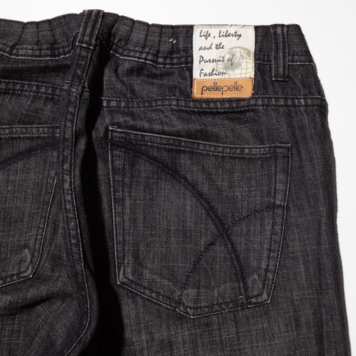vintage pelle pelle fade cropped baggy shorts