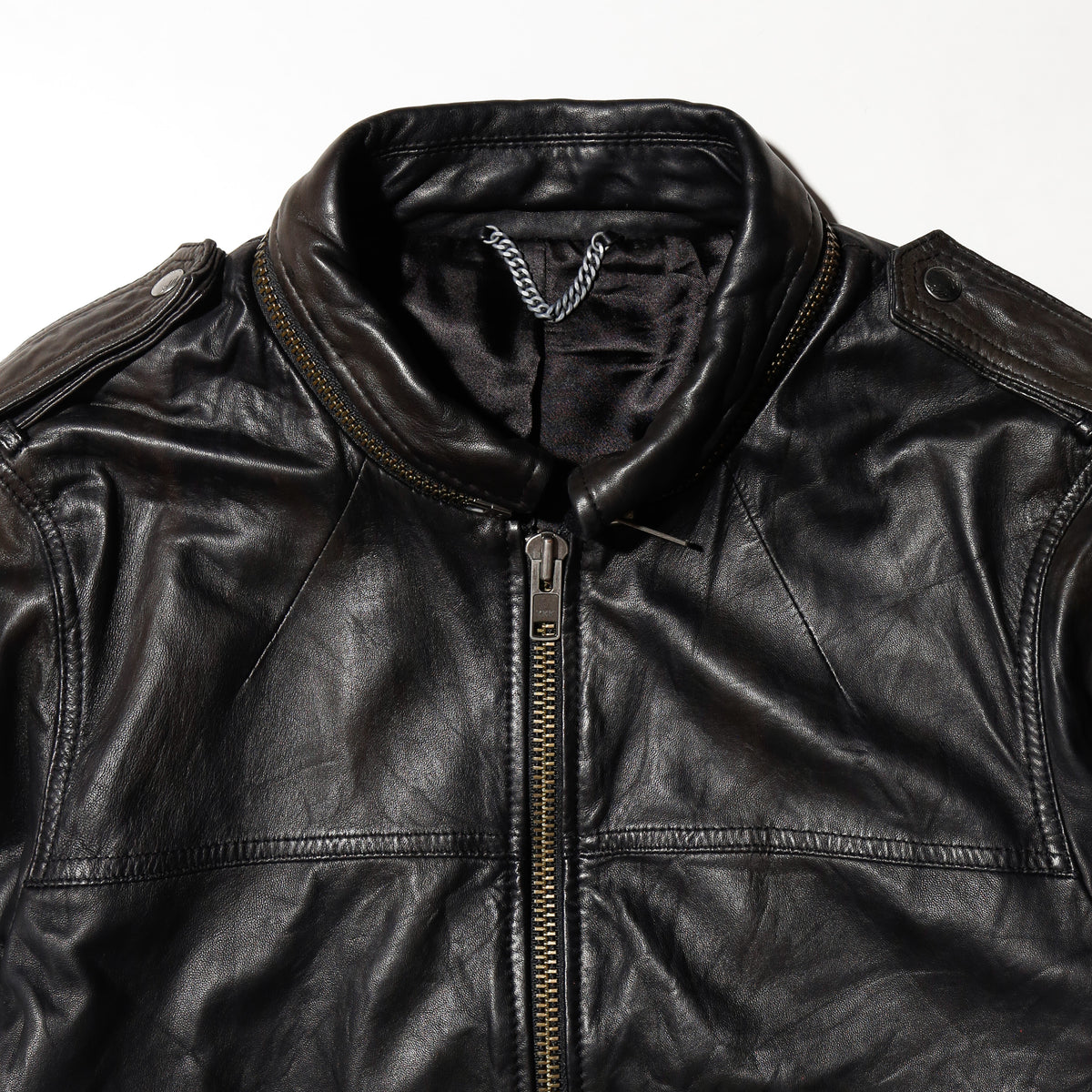 vintage 08ss allsaints field leather jacket