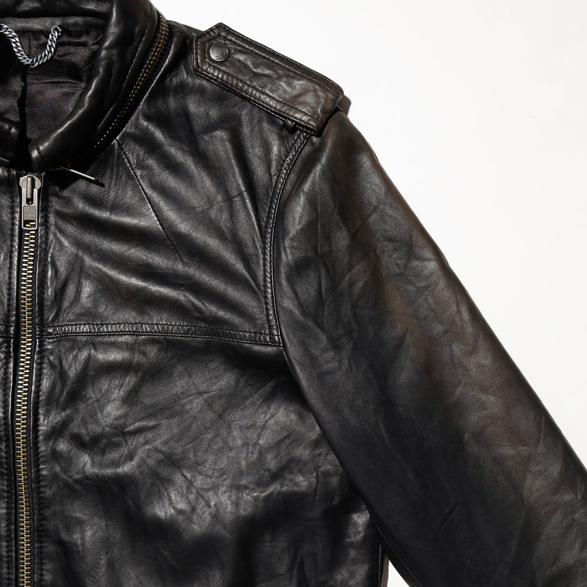 vintage 08ss allsaints field leather jacket
