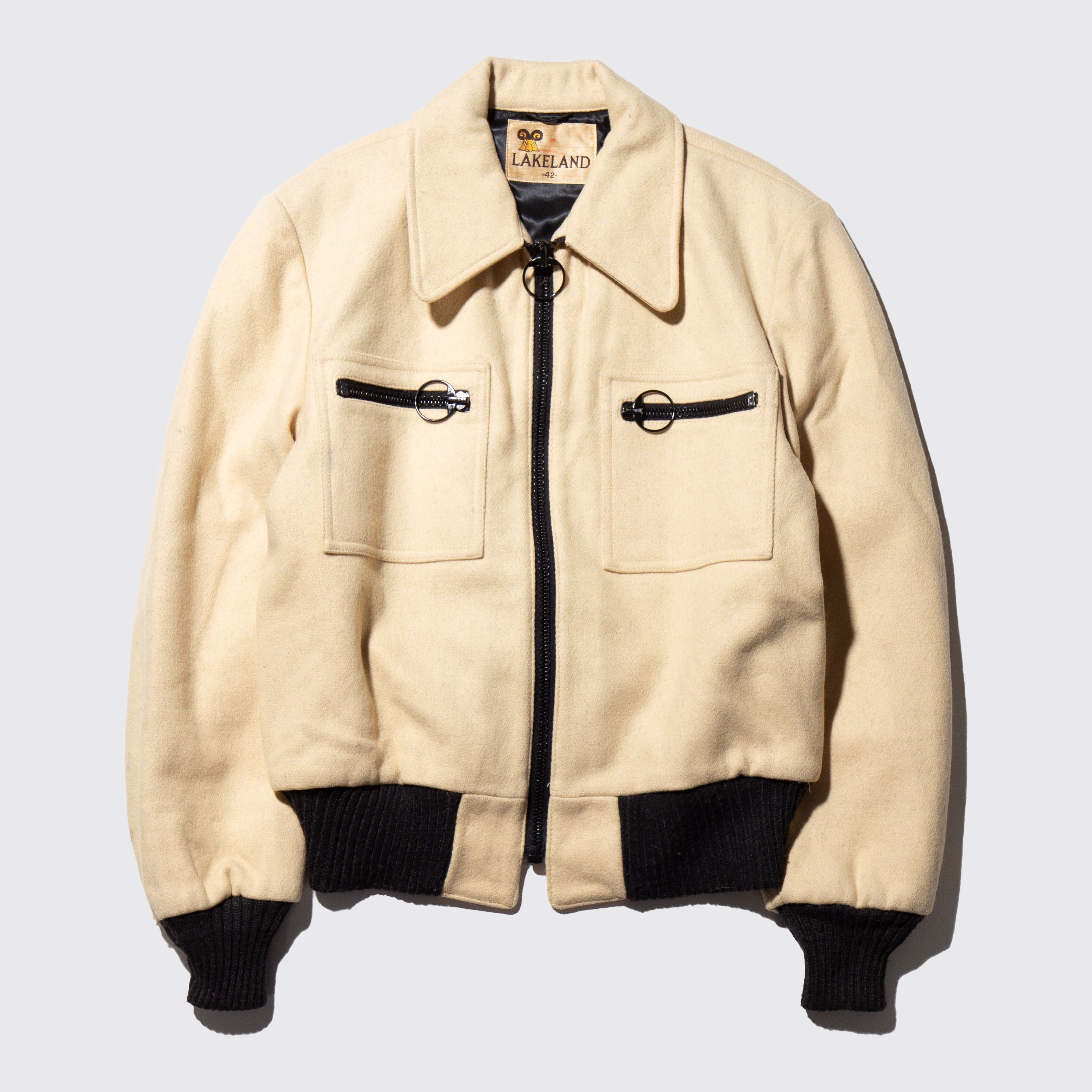 vintage 70's lakeland ring zip wool jacket – NOILL