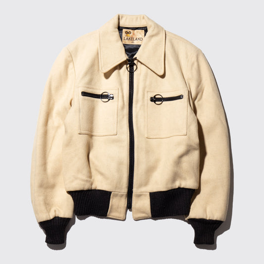 vintage 70's lakeland ring zip wool jacket