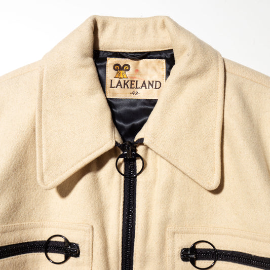 vintage 70's lakeland ring zip wool jacket