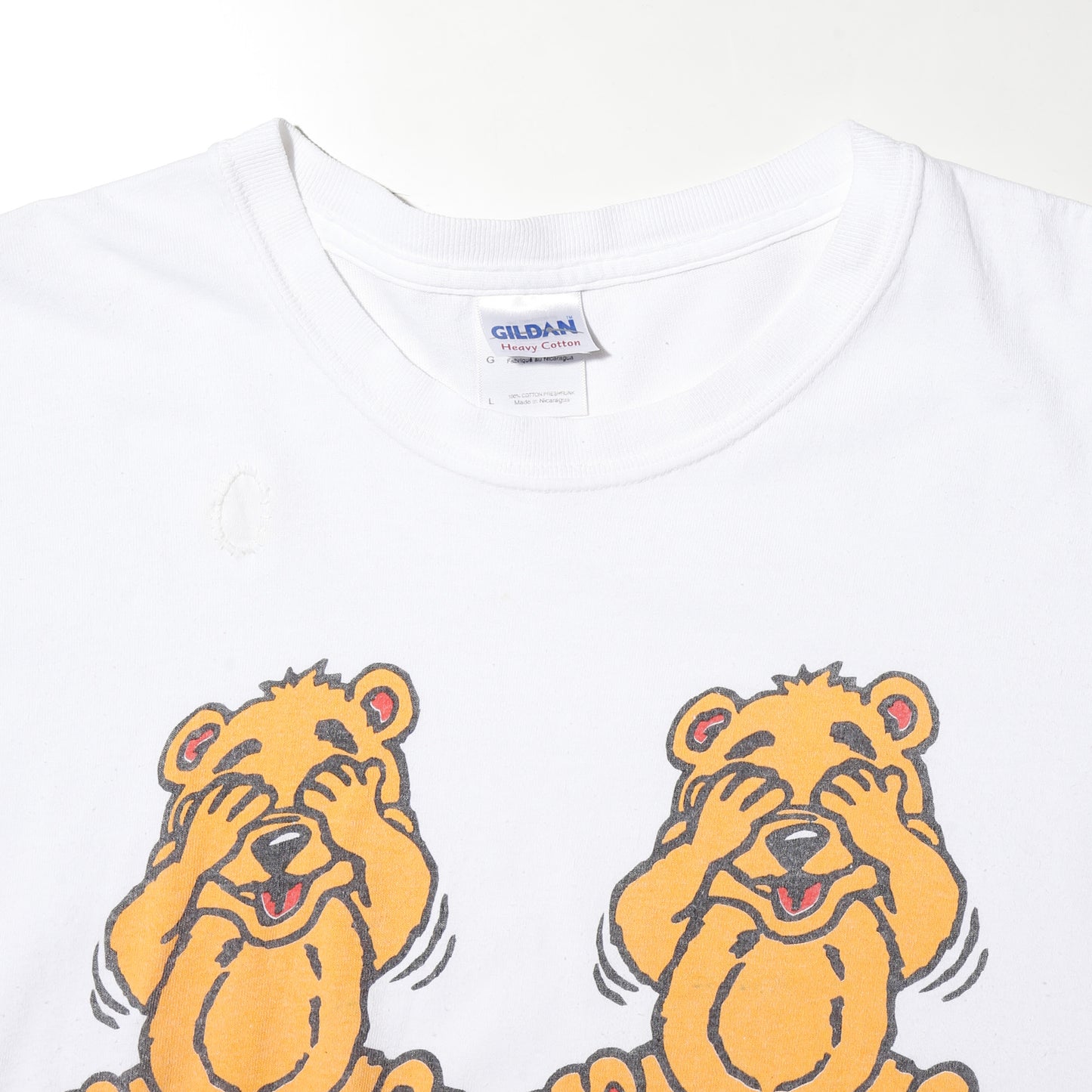 vintage 00's "stop staring at my teddies" boob joke t-shirt